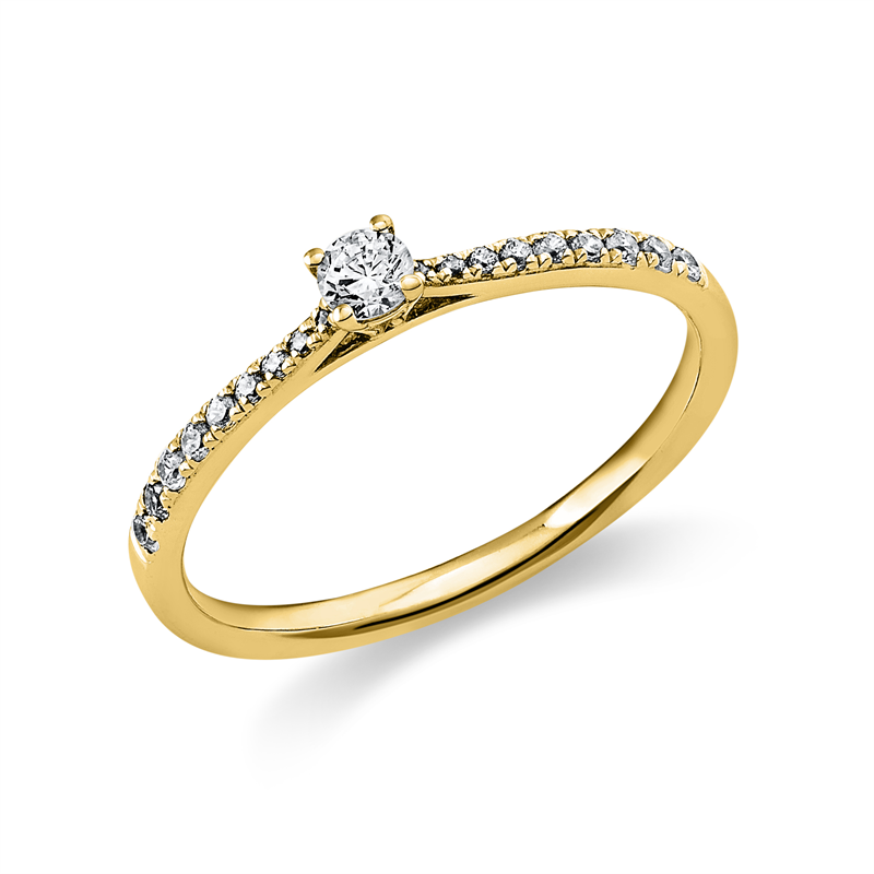 Solitaire mit Besatz Ring