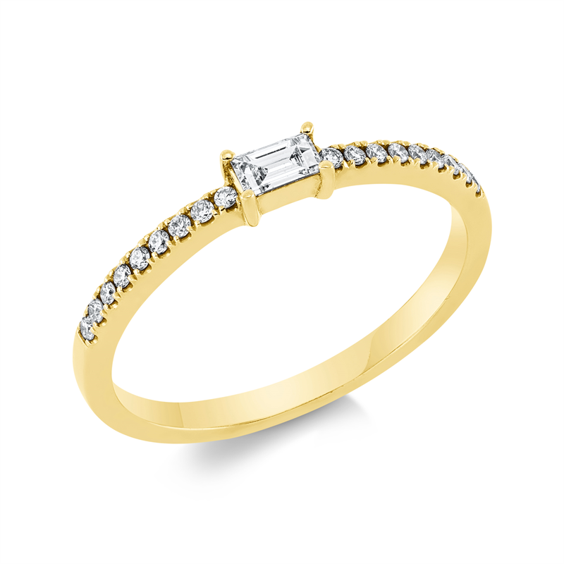 Solitaire mit Besatz Ring