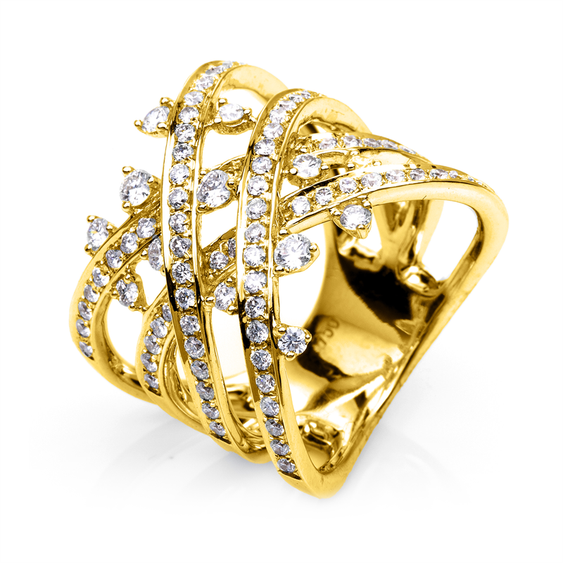 Mehrfachsteinbesatz Ring
