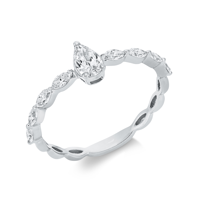 Solitaire mit Besatz Ring