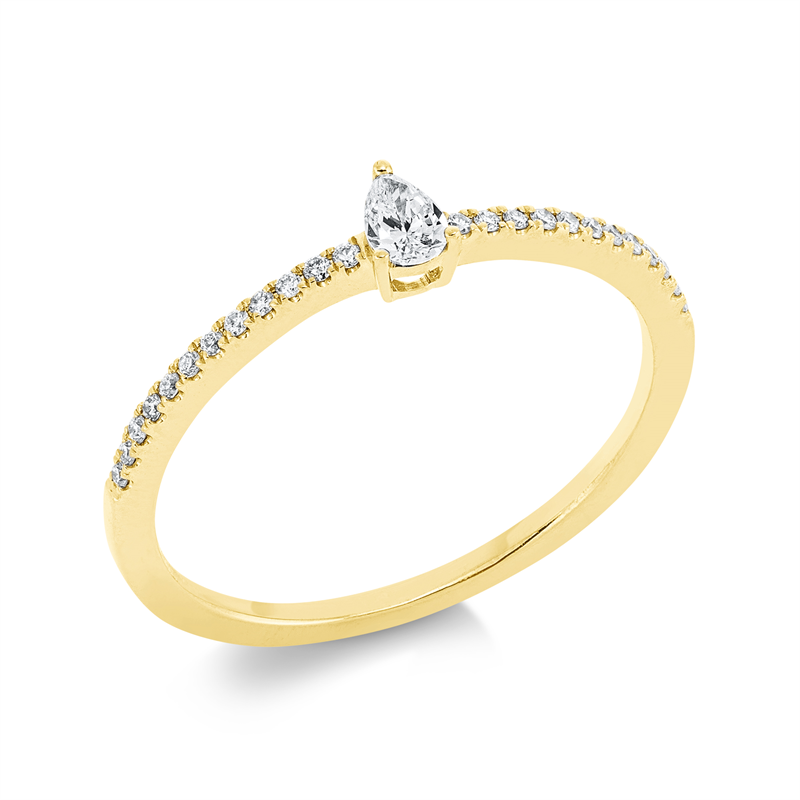 Solitaire mit Besatz Ring