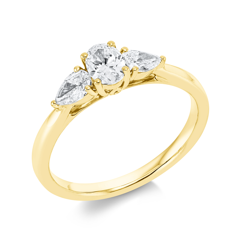 Solitaire mit Besatz Ring