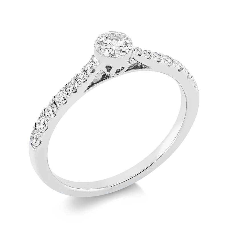 Solitaire mit Besatz Ring