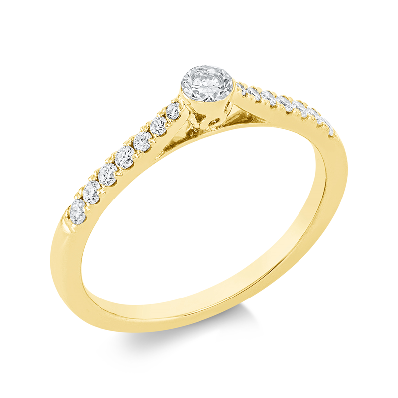 Solitaire mit Besatz Ring
