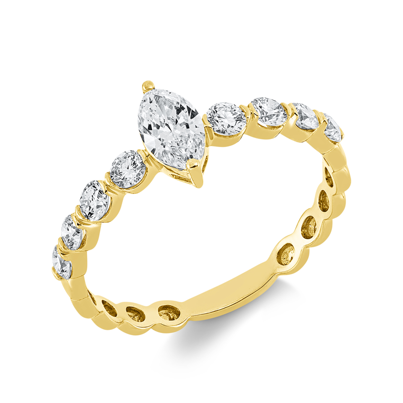 Solitaire mit Besatz Ring