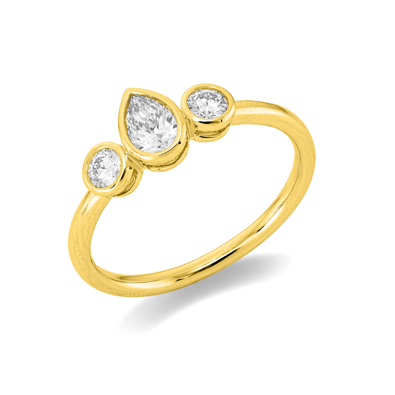 Solitaire mit Besatz Ring