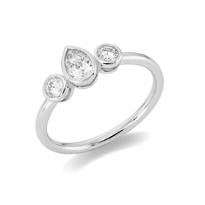 Solitaire mit Besatz Ring
