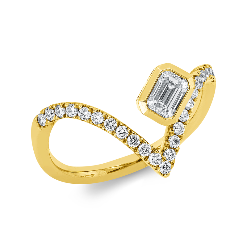 Solitaire mit Besatz Ring