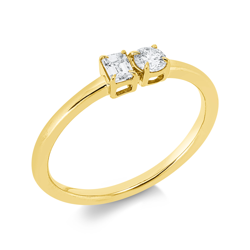 Solitaire mit Besatz Ring