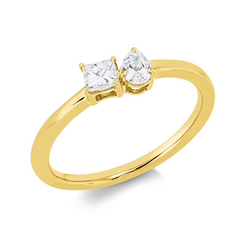 Solitaire mit Besatz Ring