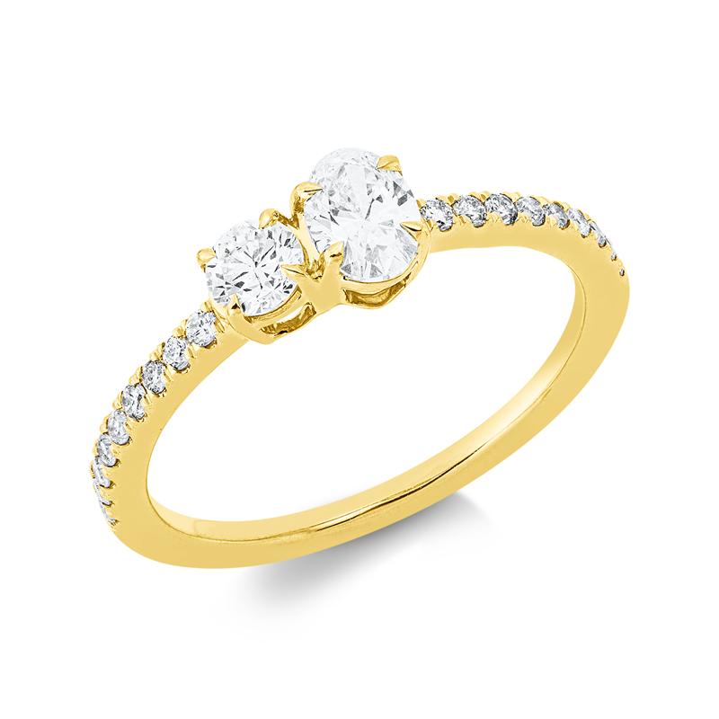 Solitaire mit Besatz Ring