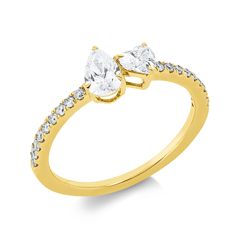 Solitaire mit Besatz Ring
