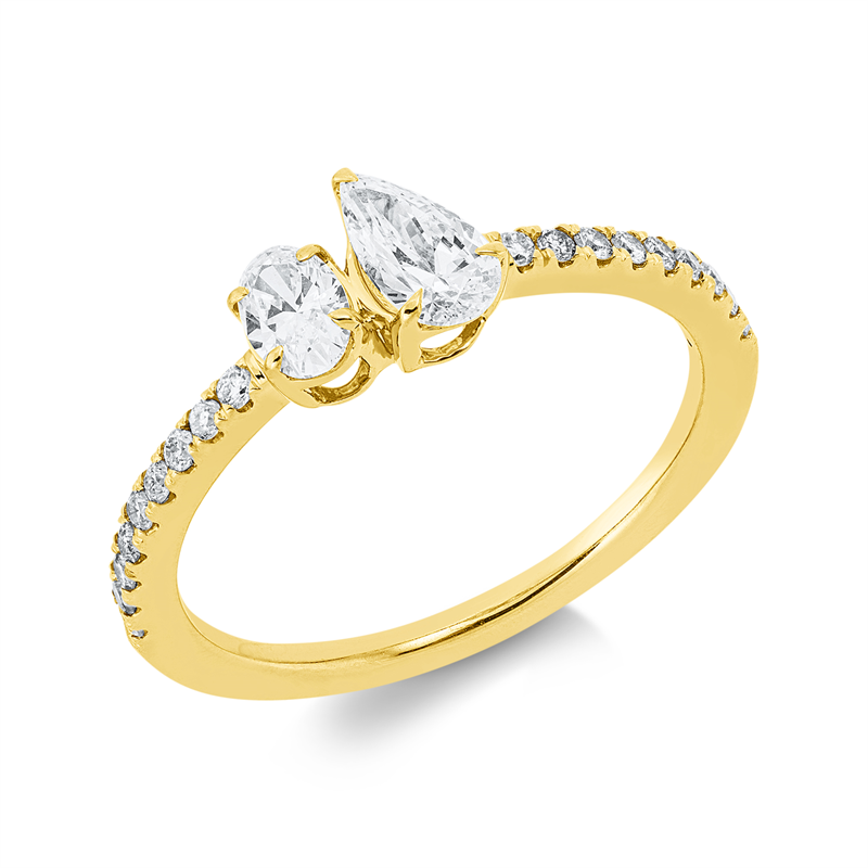 Solitaire mit Besatz Ring