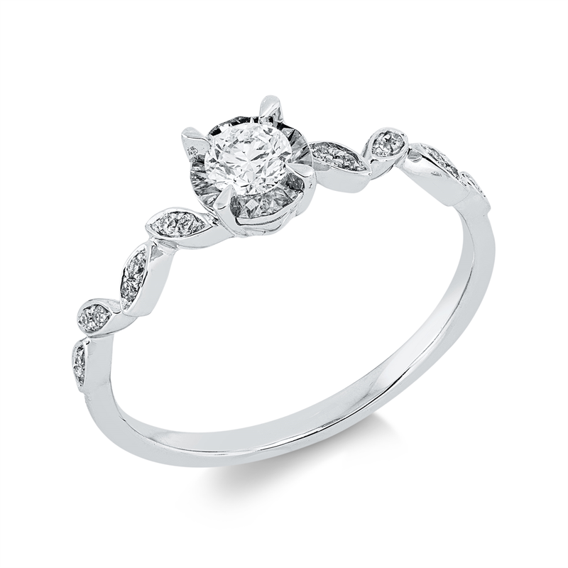 Solitaire mit Besatz Ring