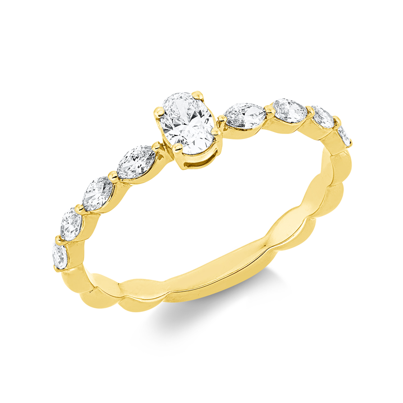 Solitaire mit Besatz Ring
