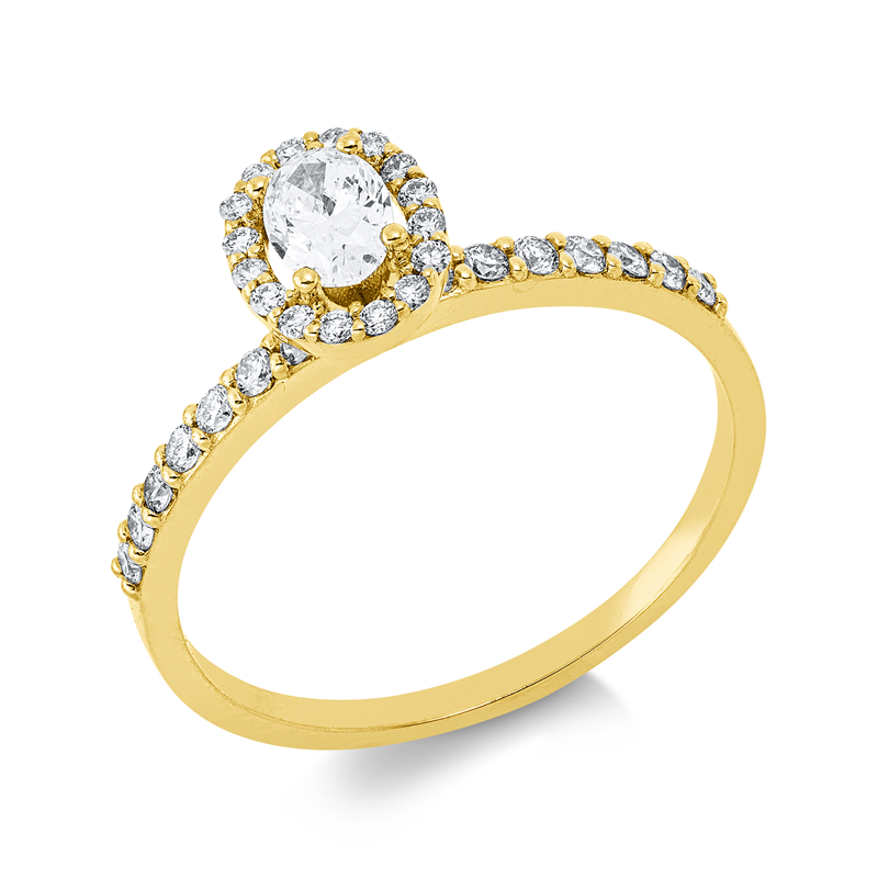 Solitaire mit Besatz Ring
