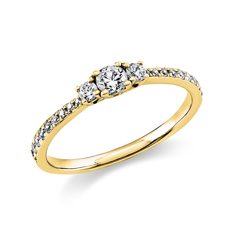 Solitaire mit Besatz Ring