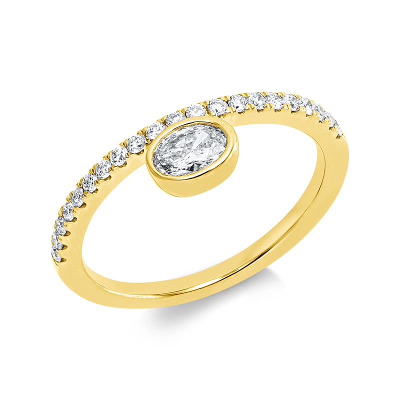 Solitaire mit Besatz Ring