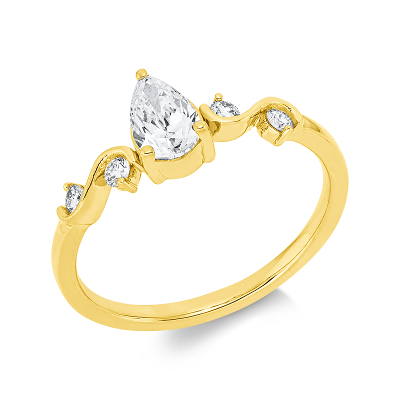 Solitaire mit Besatz Ring