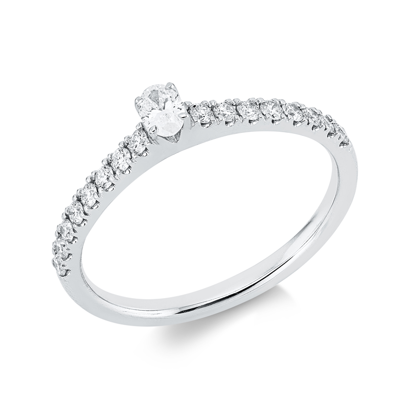 Solitaire mit Besatz Ring