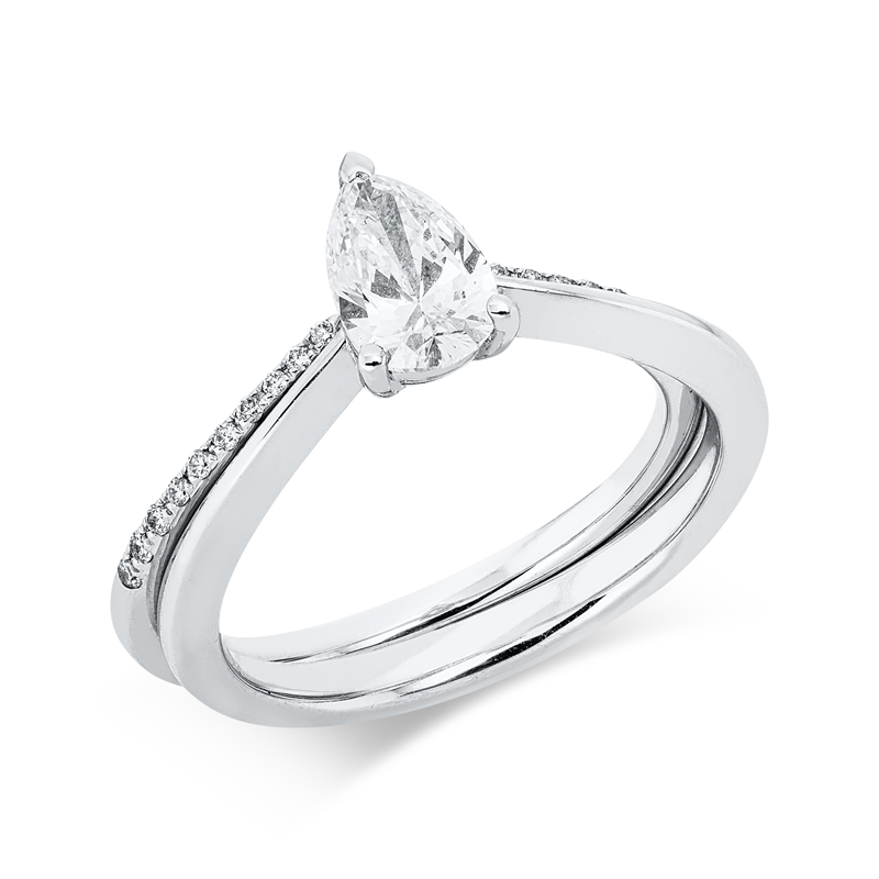 Solitaire mit Besatz Ring