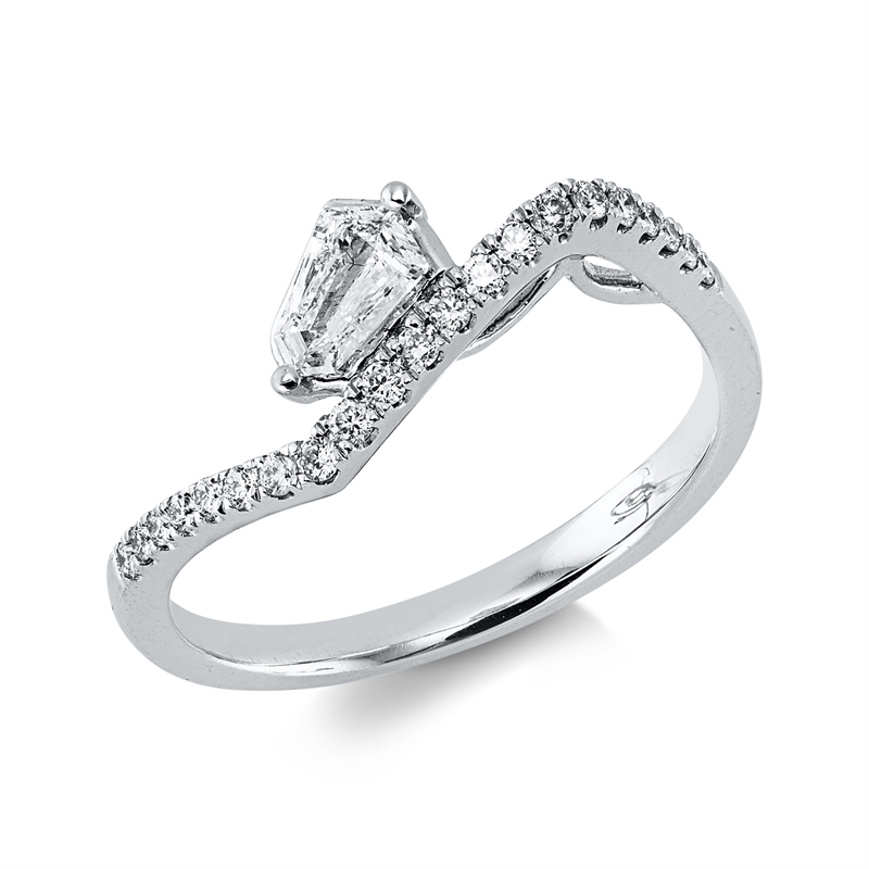 Solitaire mit Besatz Ring