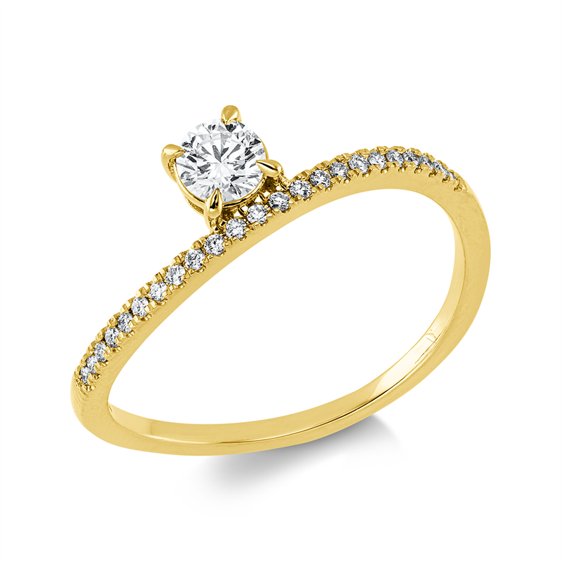 Solitaire mit Besatz Ring