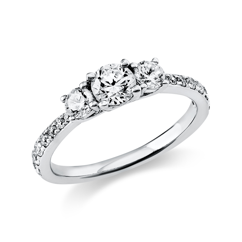 Solitaire mit Besatz Ring