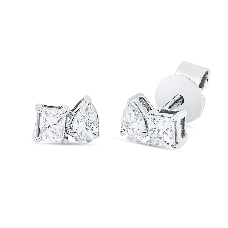 Solitaire mit Besatz Ohrstecker