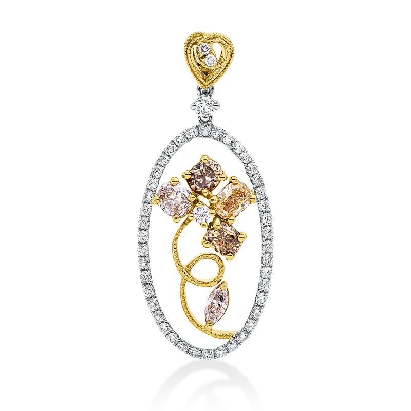 Farbiger Diamant Anhänger