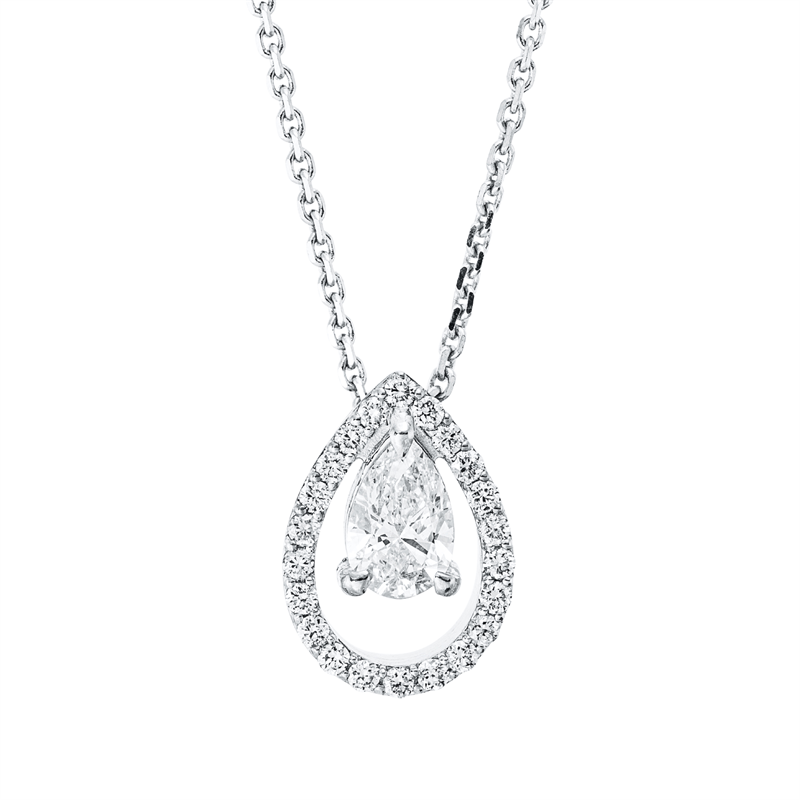 Solitaire mit Besatz Collier