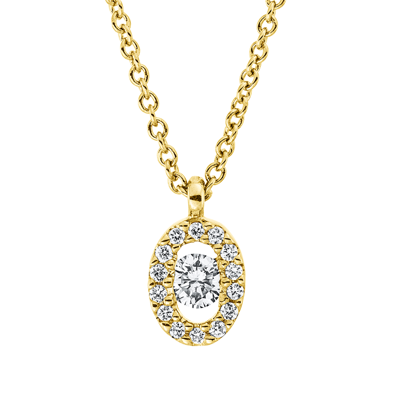 Solitaire mit Besatz Collier