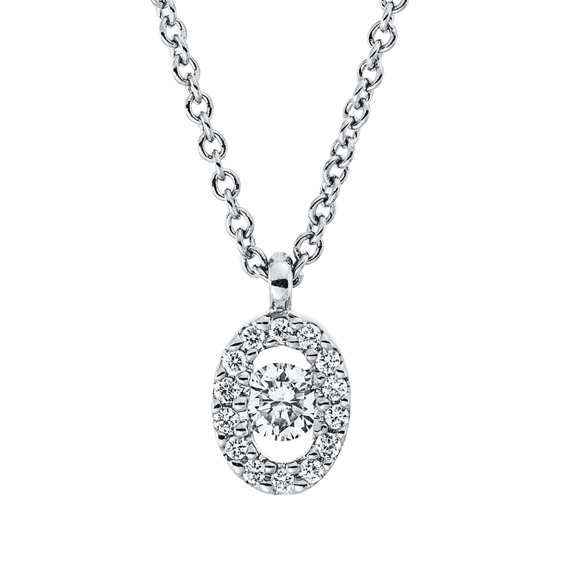 Solitaire mit Besatz Collier