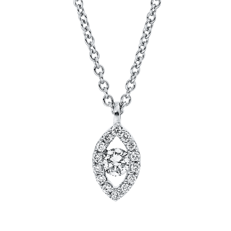 Solitaire mit Besatz Collier