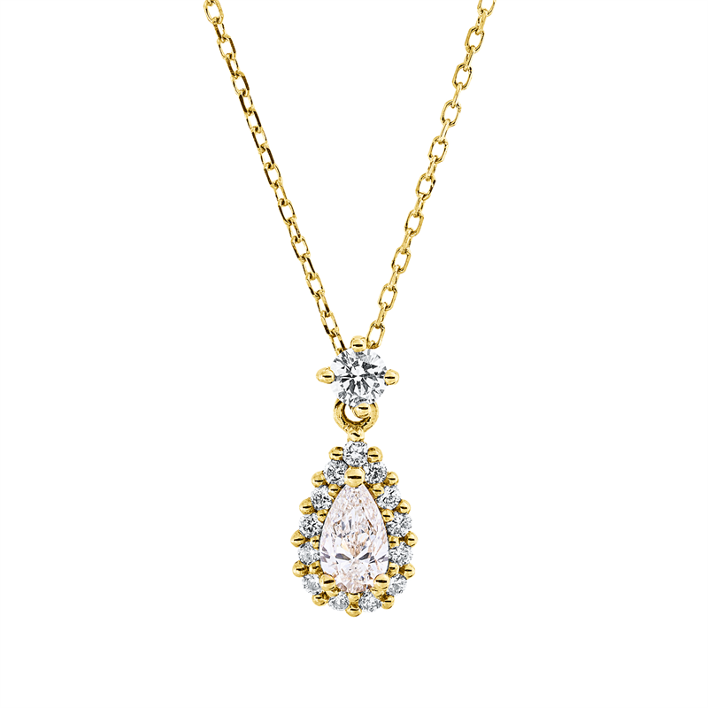Solitaire mit Besatz Collier