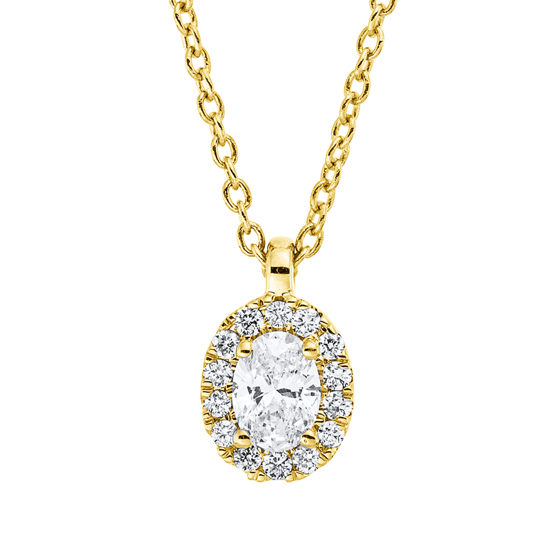 Solitaire mit Besatz Collier