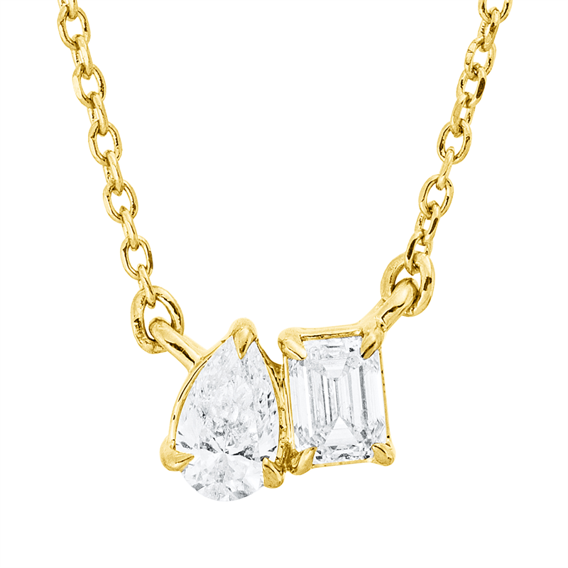 Solitaire mit Besatz Collier