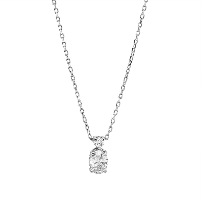 Solitaire mit Besatz Collier