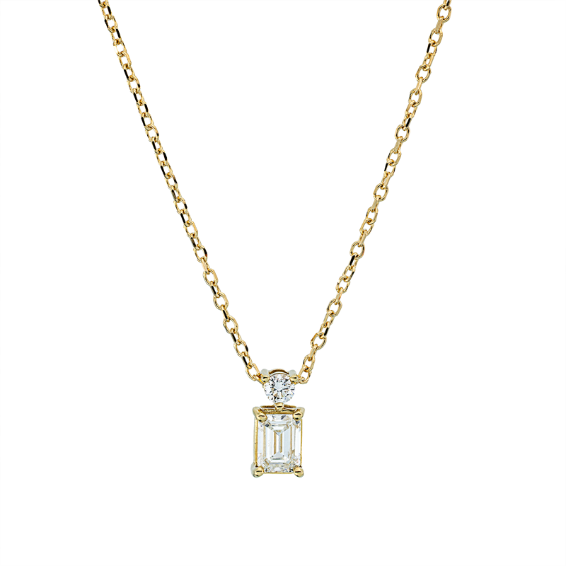 Solitaire mit Besatz Collier