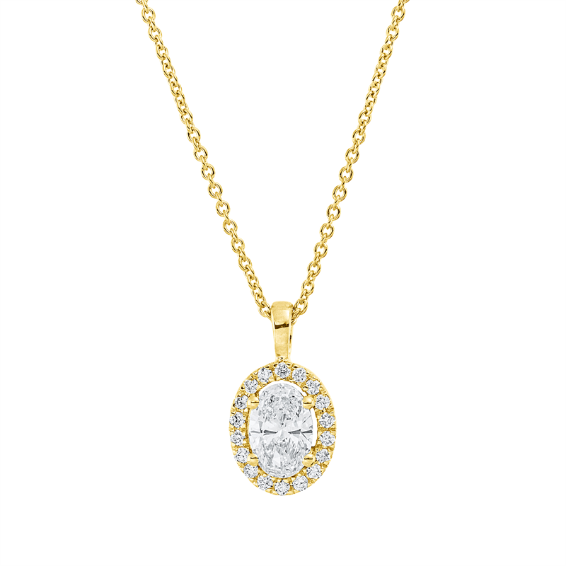Solitaire mit Besatz Collier