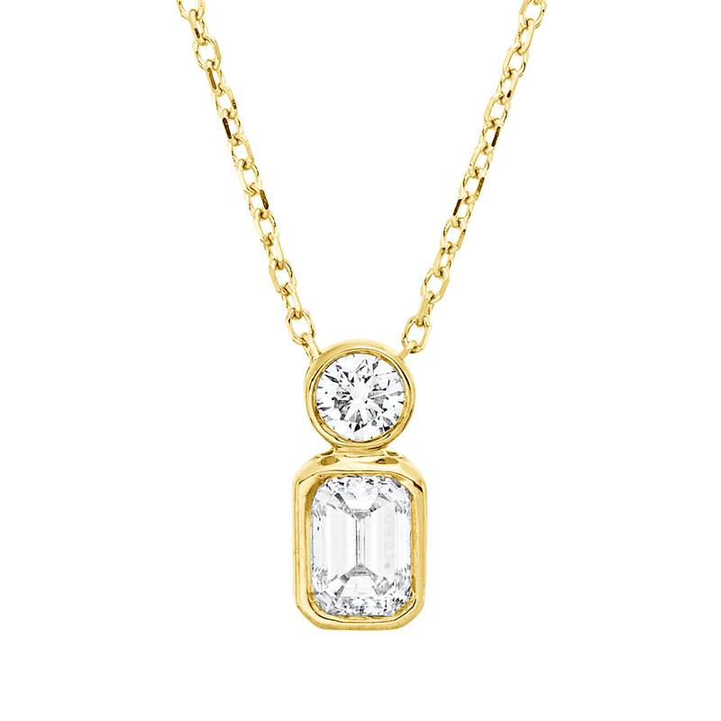 Solitaire mit Besatz Collier