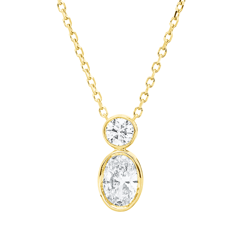 Solitaire mit Besatz Collier