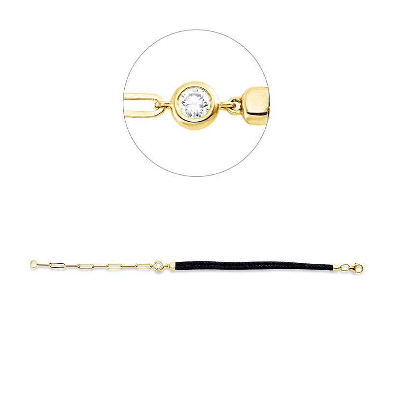 Leder- & Stoffband Armband