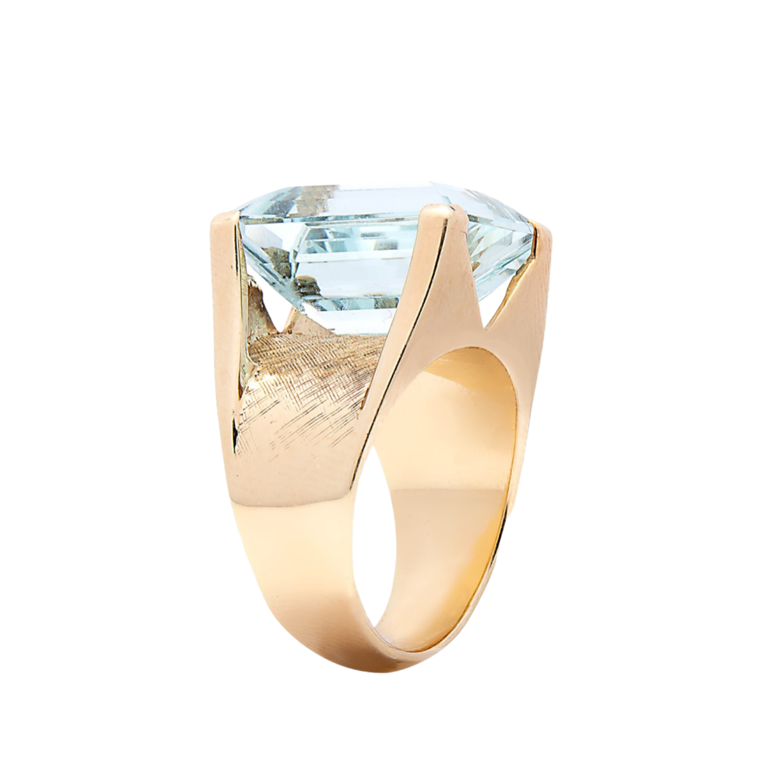 Pre Owned Ring Unikat mit ca. 12 ct. Aquamarin aus 585 Gelbgold