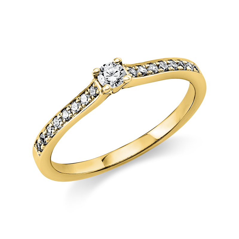Solitaire mit Besatz Ring