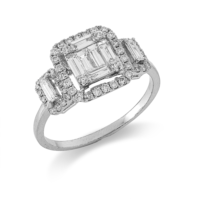 Baguette Illusion Ring