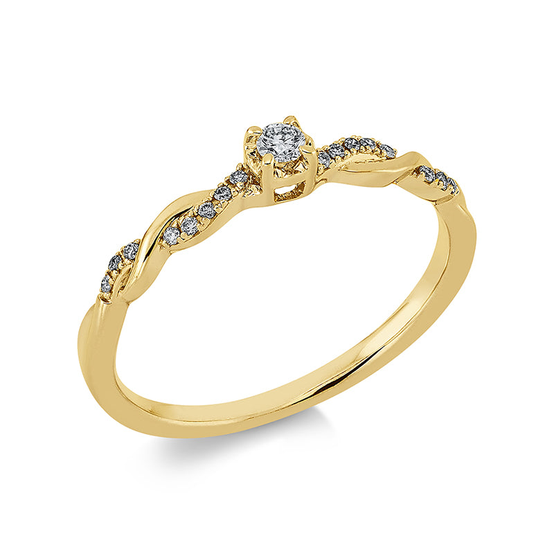 Solitaire mit Besatz Ring