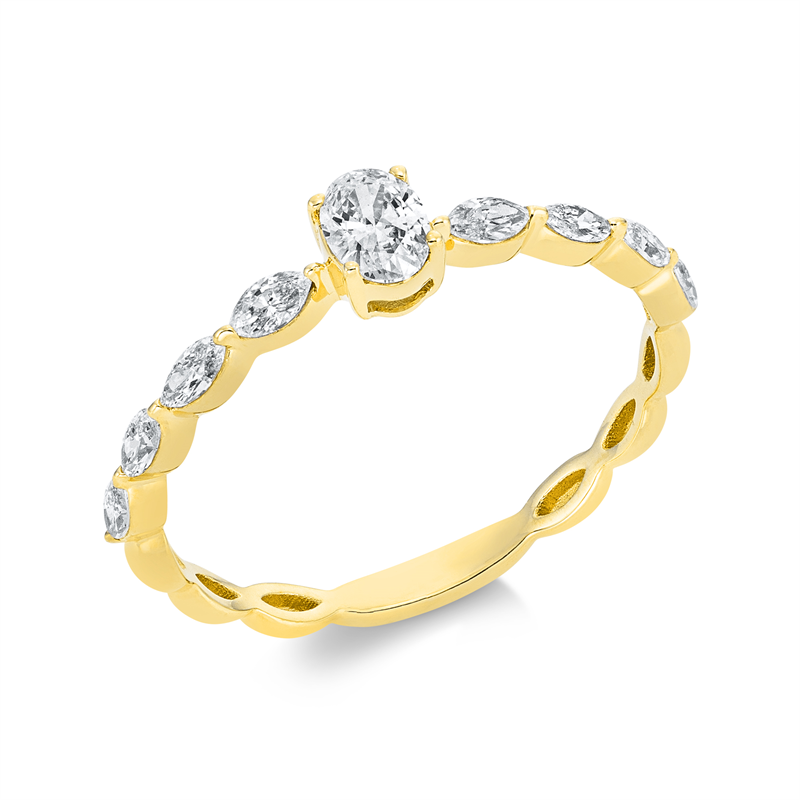 Solitaire mit Besatz Ring