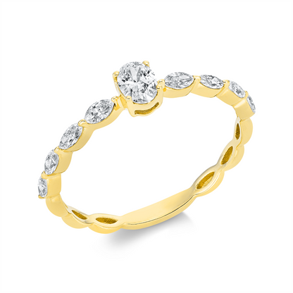 Solitaire mit Besatz Ring