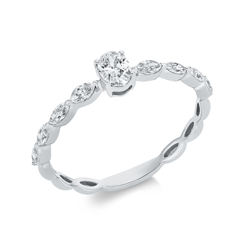 Solitaire mit Besatz Ring